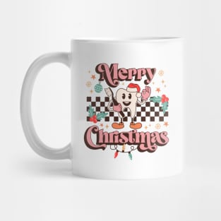 Merry Christmas Dentistry Tooth With Santa Hat Mug